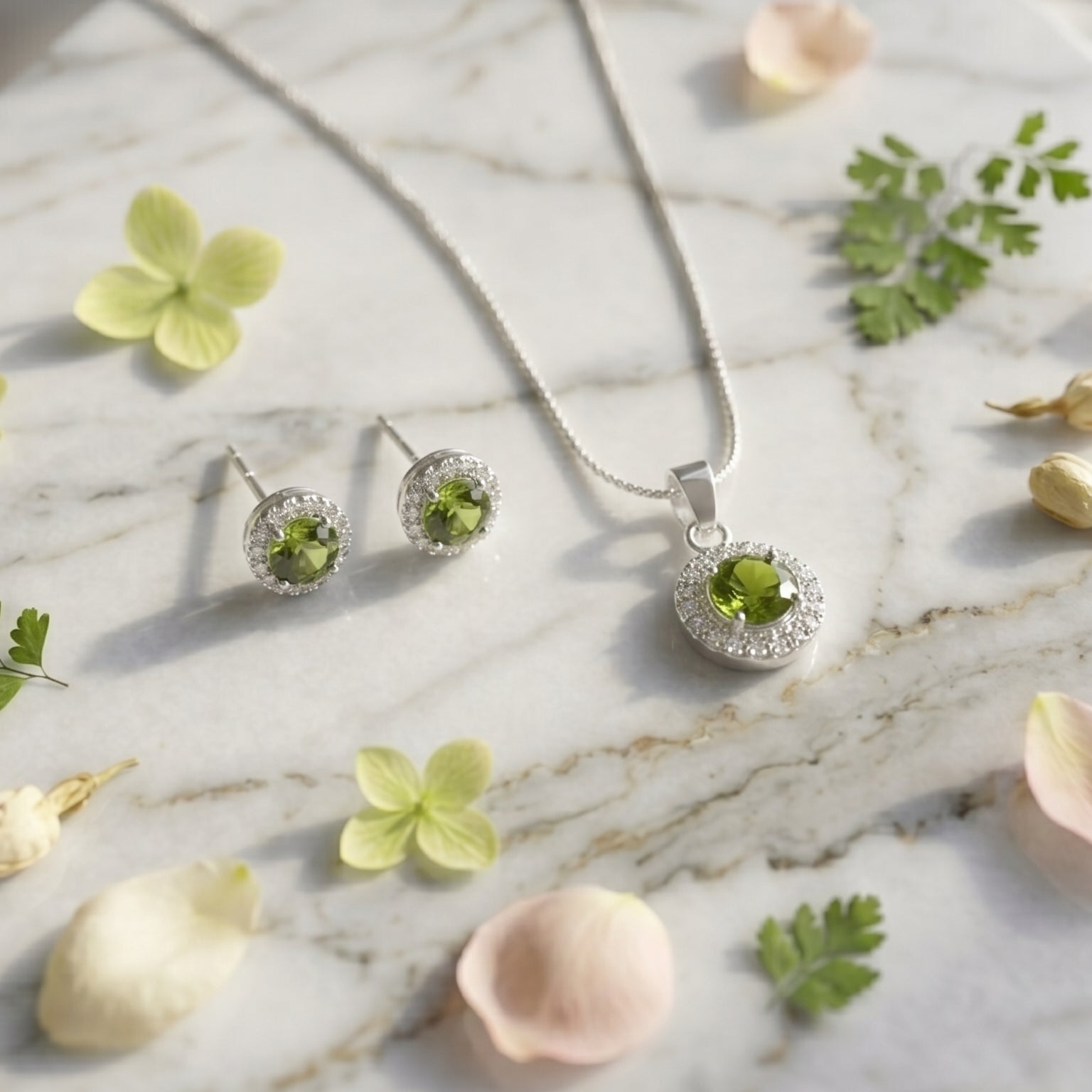 Conjunto Cristal Austriaco - Peridot