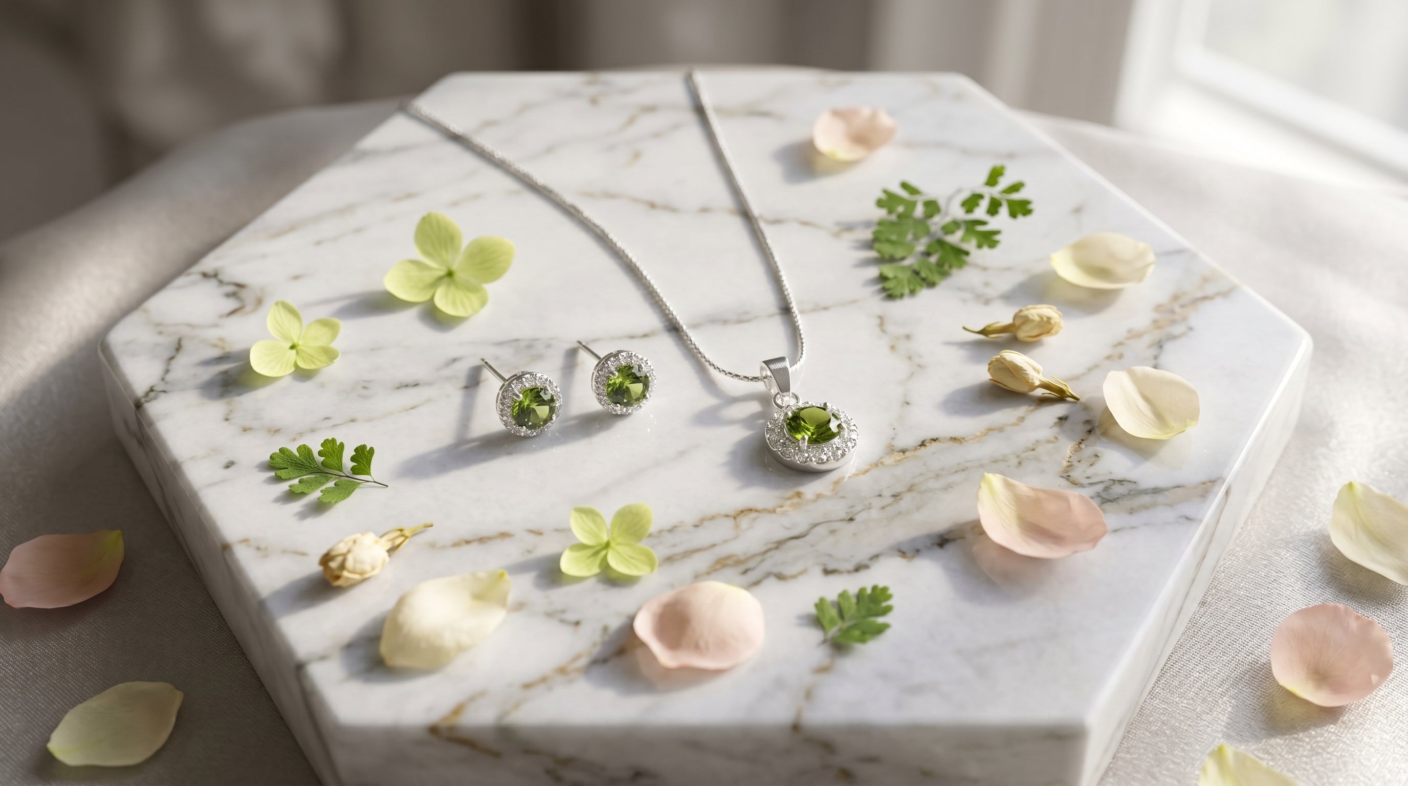 Conjunto Cristal Austriaco - Peridot