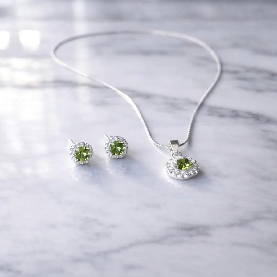 Conjunto Cristal Austriaco - Peridot