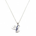 Collar Colibrí Notturno plata italiana 925. Incluye cadena veneciana de 50cm y colgante. Su diseño es de un colibrí con zafiros azules incrustados en su cuerpo.
Línea Signature Di Vogel