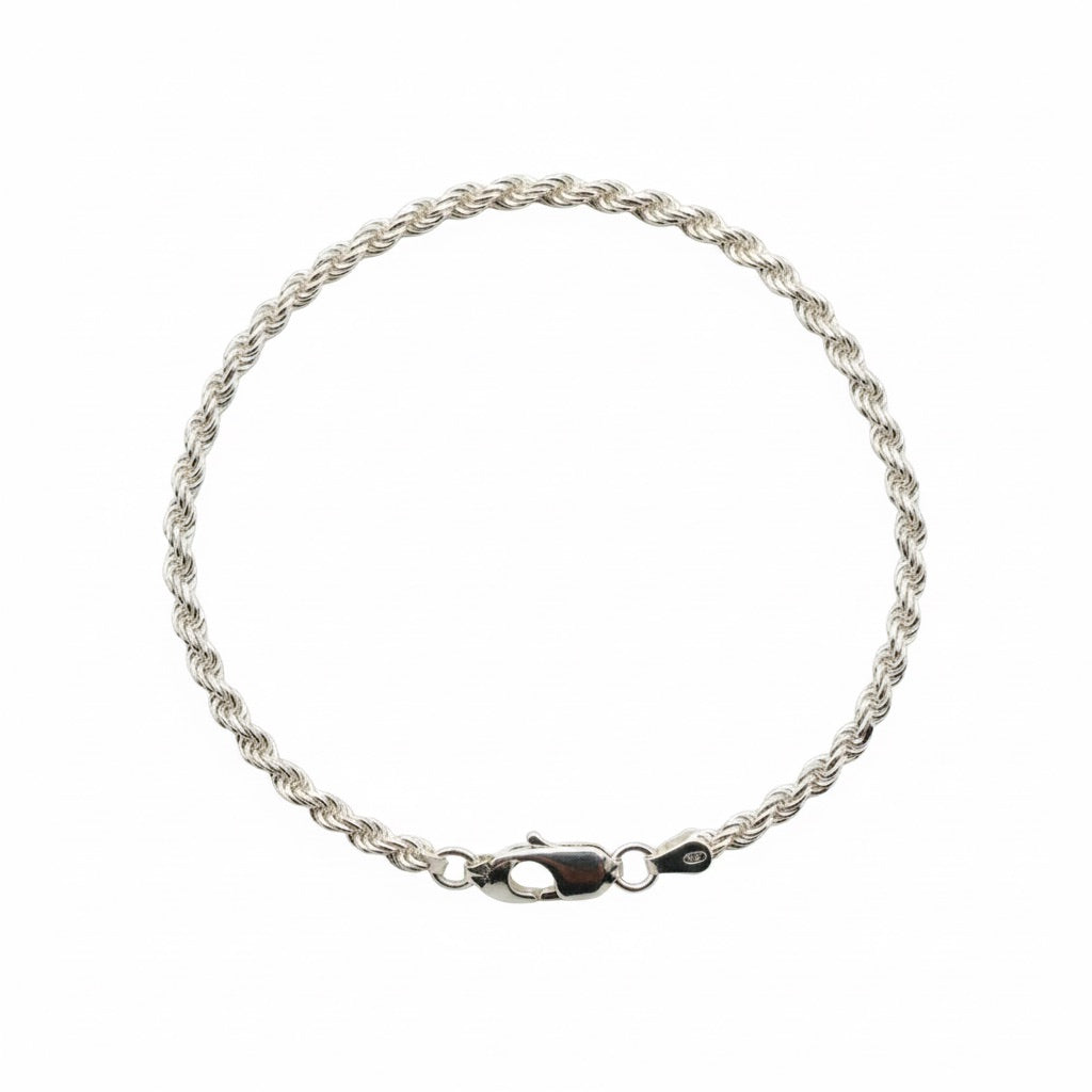 Pulsera Tourbillon de plata italiana 925 Di Vogel con diseño trenzado clásico sobre fondo blanco.
Línea Essenziale Di Vogel